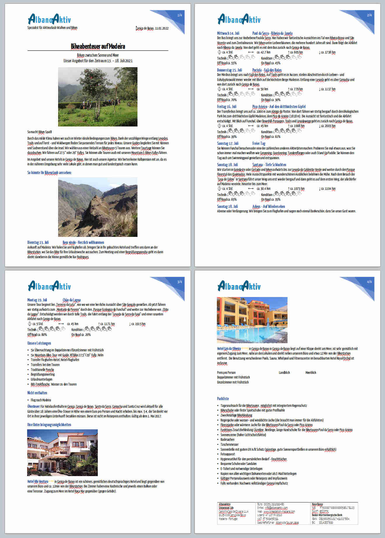 Screenshot Touristik Angebot